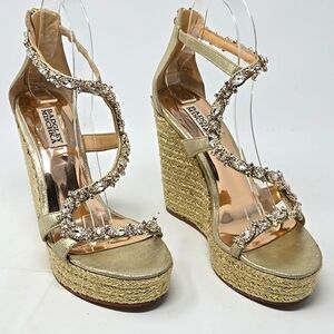 Badgley Mischka Catniss jeweled wedge espadrille